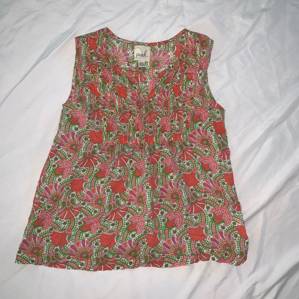 Girls floral design tank top.
